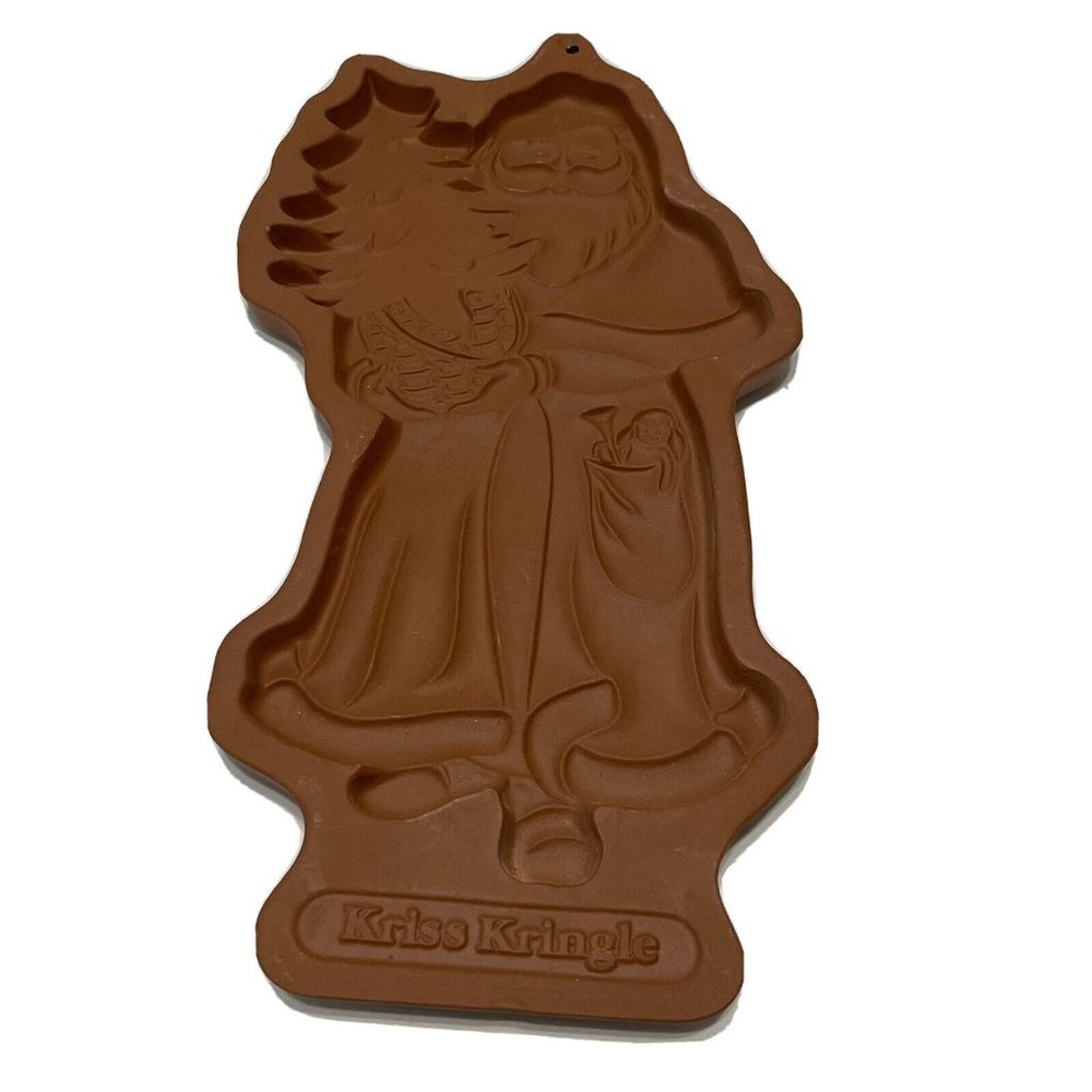 Longaberger Kris Kringle Santa Ornament Cookie Mold Shortbread Chocolate Tree